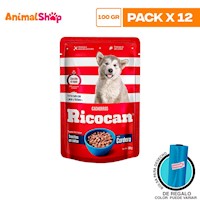 Ricocan  Cachorro Trocitos Cordero Pouch 100Gr X12 Un